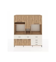 Kronos Dolap 10 Raflı 6 Çekmeceli 8 Kapaklı 220x59x243 Çam-Çam/Aytaşı