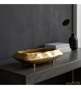 SCULPT CUBIC GOLD DEKORATİF TABAK 35X20X9