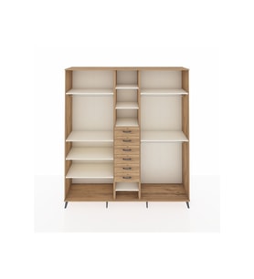 Hyperion Dolap 10 Raflı 6 Çekmeceli 3 Askılı 220x44x243 Çam-Aytaşı/Çam