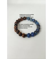 8 MM LAPİS LAZULİ, KAPLANGÖZÜ, HEMATİT DOĞALTAŞ BİLEKLİK