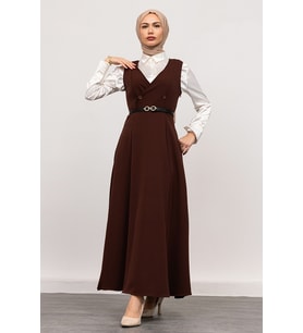 Erves Düğmeli Jile 1399 - Kahve