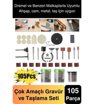 Premium 105 Parça Hobi Gravür Taşlama Ucu Mini Metal Ahşap Oyma Seti Parlatma Zımparalama Fırçalama