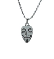 V For Vendetta Örme Zincir Kolye - Gümüş Kaplama - Erkek Kadın Kolye - No:1304