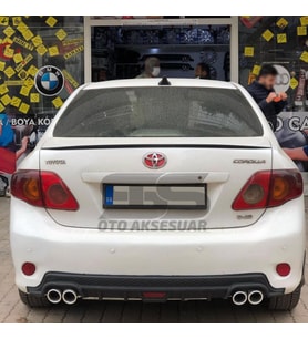 Toyota Corolla 2006-2012 Bagaj Üstü Slim Spoiler Piano Black Parlak Siyah