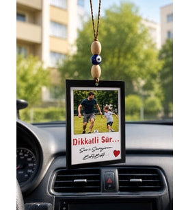 Kişiye Özel Fotoğraflı Ahşap Araç Süsü ( 4 )