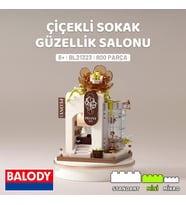 Balody Çiçekli Sokak Serisi – Güzellik Salonu (BL21323) – Mini Blok Yapı Oyuncakları Seti (Krem)