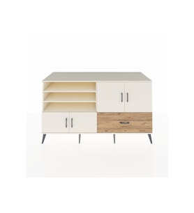 Kronos Konsol 5 Raflı Tek Çekmeceli 4 Kapaklı 176x59x99 Aytaşı-Aytaşı/Çam