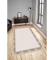 Dijital Baskılı Yıkanabilir Kaymaz Modern Renkli Salon Halısı Mutfak Halısı Yolluk ND-HY-891 (Krem)