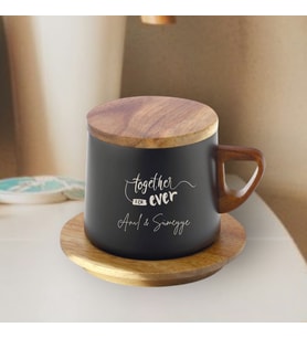 Siyah Çelik Termos Bardak 250 ml Kapasiteli " Together Forever" Kazımalı Termos Kişiye Özel Hediye