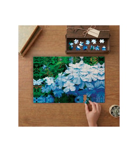 Mavi Yaseminler Tasarımı 240 parça Ahşap Puzzle Ahşap Kutuda MP02137