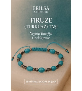 Sertifikalı Firuze Turkuaz Taşı Bileklik - Doğal Şifa ve Denge Enerjisi (Çok Renkli)