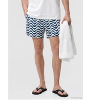 LCW SWIMWEAR Petrol Kısa Boy Desenli Erkek Deniz Şortu