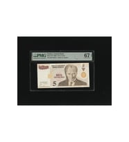 Beş Yeni Türk Lirası 5 YTL P217 2005 PMG 67 EPQ SUPERB GEM UNC S/N D89 125721 8. EMS 1. Tertip