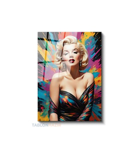 Dikey Cam Tablo Salon Duvar Tablosu Dikey Cam Mariliyn11 Yeni Ev Hediyesi Ofis Tablosu