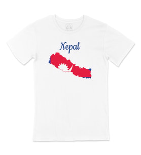 Nepal Haritalı ve Bayraklı Tişört