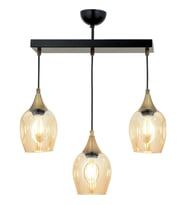 AVONNI AV-65234-3Y-BSY Siyah Boyalı Modern Avize E27 Metal Cam 60x10cm