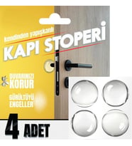 Yapışkanlı Kapı Stoperi Kapı Kolu Çarpma Engelleyici Şeffaf 4Adet