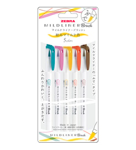 Zebra Mıdlıner Brush Pen 5C-N Set