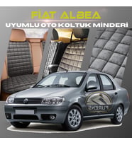Fiat Albea Antrasit Renk Tay Tüyü Cepli & Terletmez Sırtlı Oto Koltuk Minder Seti - Koltuk Koruma Kılıfı (ÖN & ARKA TAM SET)