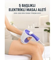 5 Başlıklı Elektrikli Masaj Aleti 2200-2500 Rpm Yüksek Titreşimli Vücut Bakım Ve Rahatlama Cihazı
