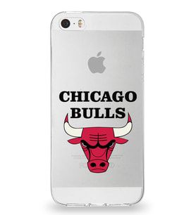 Apple iPhone 5S Uyumlu Kapak Chicago Bulls Tasarımlı Şeffaf Silikon Kılıf
