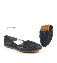 Siyah Croc Desenli Katlanabilir Kadın Babet