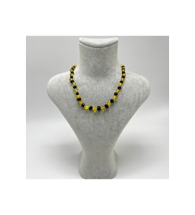 Sertifikalı Bebek Kehribar Kolye Sarı Siyah 35-38 Cm