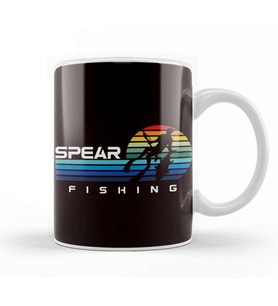 Vintage Spearfishing Retro Spearfisher Speargun Freediver Kupa Bardak Porselen