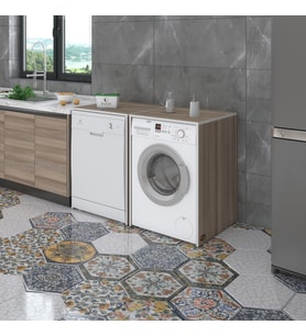 Kenzlife çamaşır&kurutma&bulaşık makinesi dolabı naumkare crd 90*140*60 kapaksız arkalıksız (Karışık)