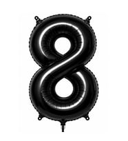 8 Rakam Folyo Balon Siyah Rengi (76 cm)
