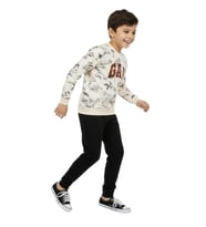 Erkek Çocuk Önü Baskılı Sweatshirt Ve Eşofman Alt Takım BGL-ST05251 (Siyah)