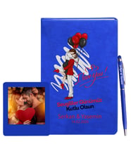 Sevgililer Gününe Özel Mavi Defter Kalem & Instagram Çerçeve Hediye Seti 18