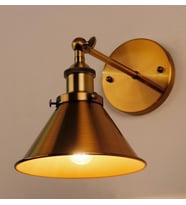 MYLİGHTS  RETRO RUSTİK  HUNI APLİK MAFSALI HAREKETLİ  APLİK  EN  18 CM   ESKİTME BOYALI (Siyah)