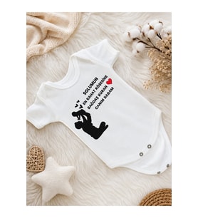 Canım Babam Baskılı Beyaz Bebek Body – Baba Bebek Temalı Sevimli Zıbın