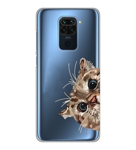 Xiaomi Redmi Note 9 Uyumlu Tatlı Kedi Desenli Şeffaf Telefon Kılıfı