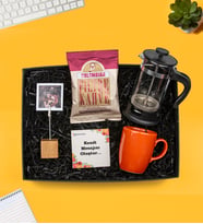 Sevgiliye Hediye Kişiye Özel Fotoğraflı Notluk French Press Fincan ve Kahve Set