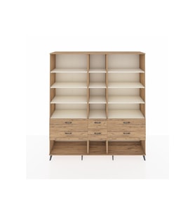 Hyperion Dolap 12 Raflı 6 Çekmeceli  220x44x243 Çam-Aytaşı/Çam