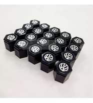 VOLKSWAGEN Bijon Kapağı Siyah ABS 17 mm Kabartma Yazılı 20 Adet
