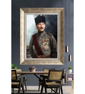 Gümüş Çerçeveli Atatürk Tablo ds325