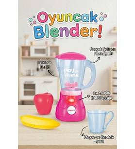 Sesli Işıklı Gerçek Fonksiyonlu Oyuncak Blender Seti Meyve ve Bardak Aksesuarlı