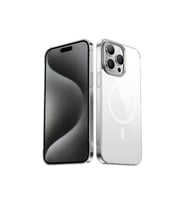 Apple iPhone 15 Pro Uyumlu Kılıf Zore Wireless Şarj Özellikli Şeffaf G-Glass Kapak