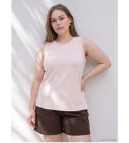 LCW Curve Pembe Büyük Beden Bisiklet Yaka Kadın Atlet