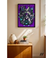 Dragon Ball Mecha Frieza Poster, Siyah Çerçeveli Duvar Tablosu - Anime Severlere Özel