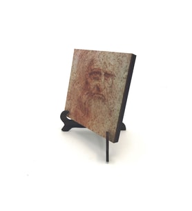 Otoportre (Leonardo Da Vinci, 1512) Baskılı MDF Masaüstlük 10X10