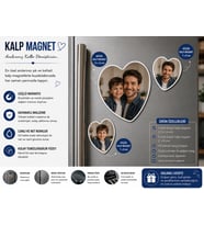 Kalp Fotoğraf Magneti Baba ve Erkek Çocuğa Kişiselleştirilebilir Anlamlı Anı Hediyesi