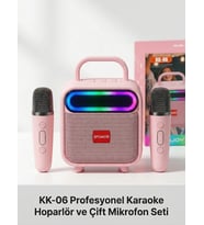 KK-06 Kablosuz Taşınabilir Karaoke Hoparlör ve Mikrofon Seti - RGB Aydınlatmalı