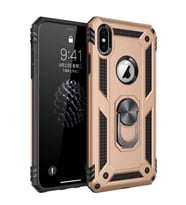 Durukar® iPhone X Kılıf Sofya Yüzüklü Silikon Kapak - Gold