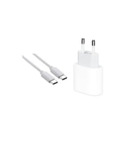 Iphone 15 Usb-C Şarj Seti Type-C 15- 15 Pro Max Uyumlu Hızlı Şarj Aleti 20w Güç Adaptörü ve Kablo (Beyaz)