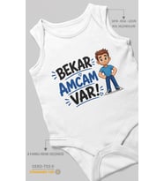 Bekar Amcam Var! Sıfır Kol Bebek Zıbını %100 Pamuk