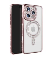 İphone 16 Pro Max Kılıf Joke Simli Magneticsafe Kılıf - Pembe